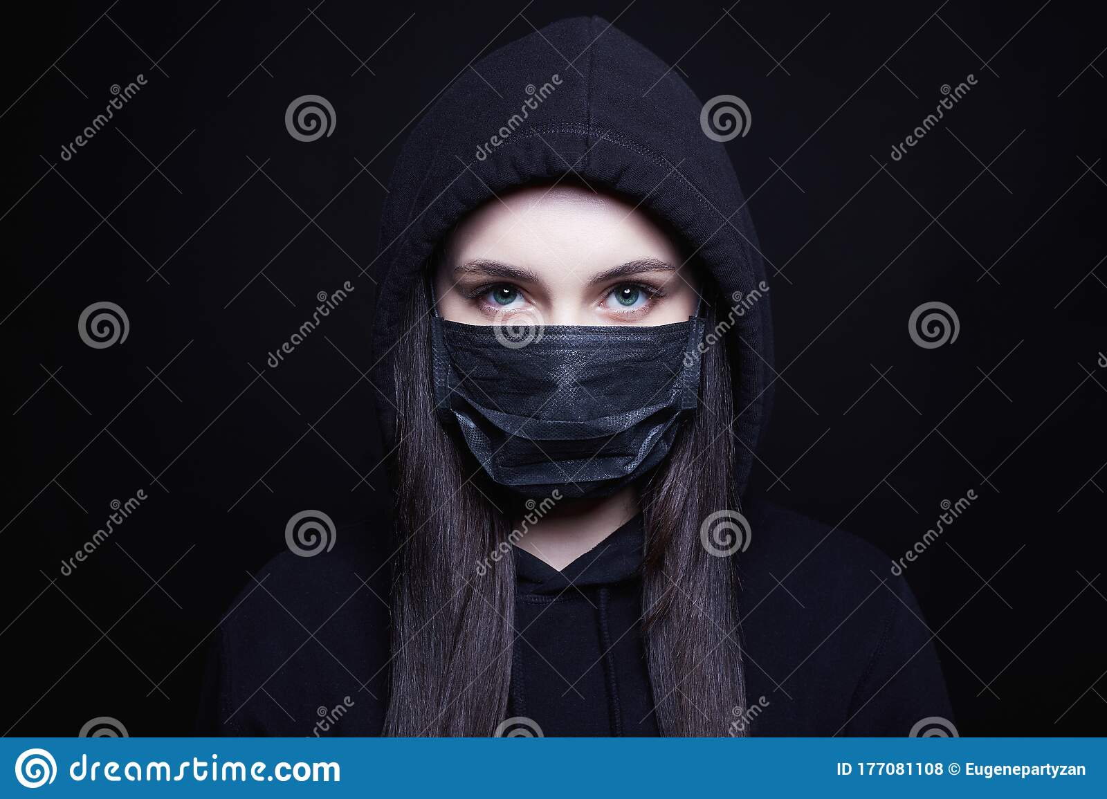 High Quality woman with mask Blank Meme Template