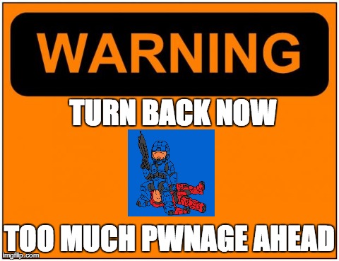Warning  | TURN BACK NOW TOO MUCH PWNAGE AHEAD | image tagged in nerdy,halo,video games | made w/ Imgflip meme maker