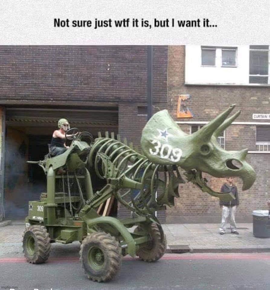 Triceratops tractor | image tagged in triceratops tractor | made w/ Imgflip meme maker
