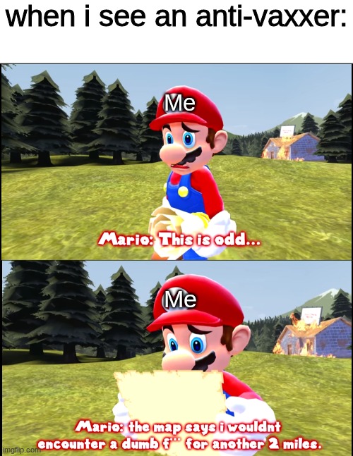 Seeing an anti-vax be like | when i see an anti-vaxxer:; Me; Me | image tagged in mario i guess | made w/ Imgflip meme maker