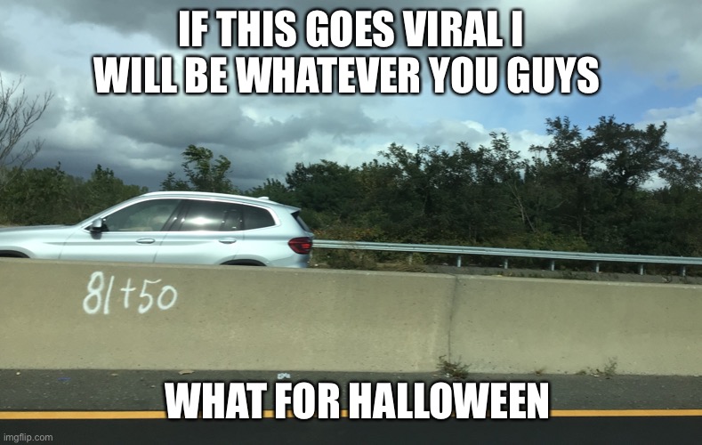 IF THIS GOES VIRAL I WILL BE WHATEVER YOU GUYS; WHAT FOR HALLOWEEN | image tagged in halloween,wtf,anything | made w/ Imgflip meme maker