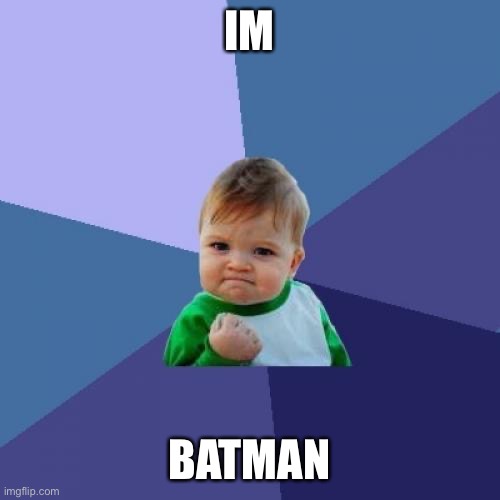 Success Kid | IM; BATMAN | image tagged in memes,success kid | made w/ Imgflip meme maker