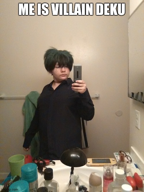 cosplay | ME IS VILLAIN DEKU | image tagged in cosplay,trash can | made w/ Imgflip meme maker