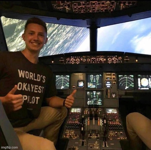 World's okayest pilot | image tagged in world's okayest pilot | made w/ Imgflip meme maker