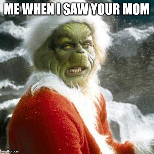 grinch | ME WHEN I SAW YOUR MOM | image tagged in grinch | made w/ Imgflip meme maker