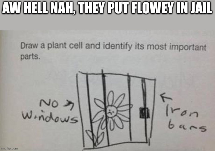 AW HELL NAH, THEY PUT FLOWEY IN JAIL | made w/ Imgflip meme maker