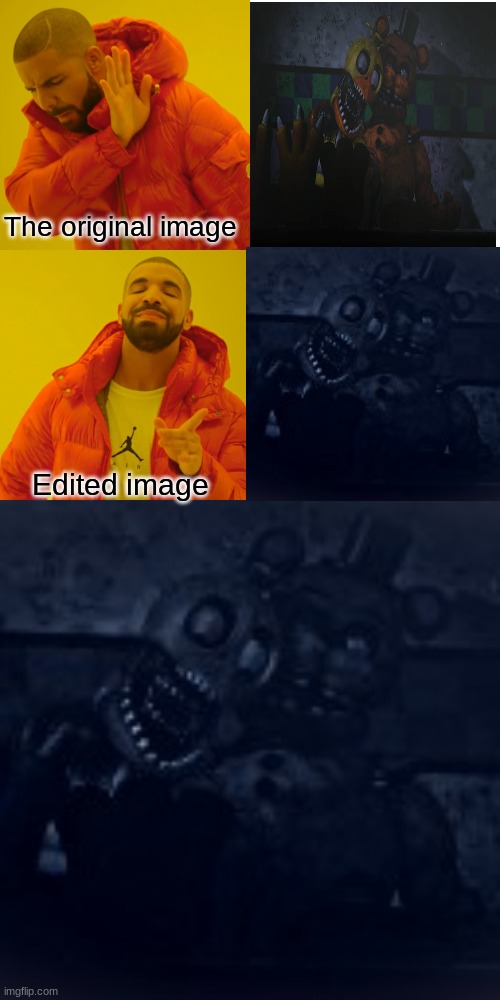 When You Try And Find The Perfect Profile Picture- | The original image; Edited image | image tagged in memes,drake hotline bling | made w/ Imgflip meme maker