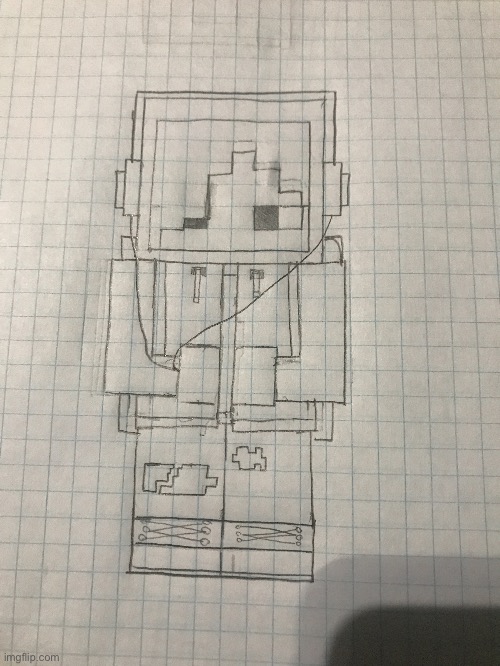 This is me as a Minecraft guy I will give a colored version later on | made w/ Imgflip meme maker