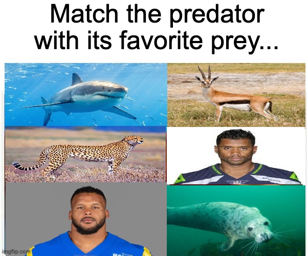 Donald | Match the predator with its favorite prey... | image tagged in memes,monkey puppet | made w/ Imgflip meme maker