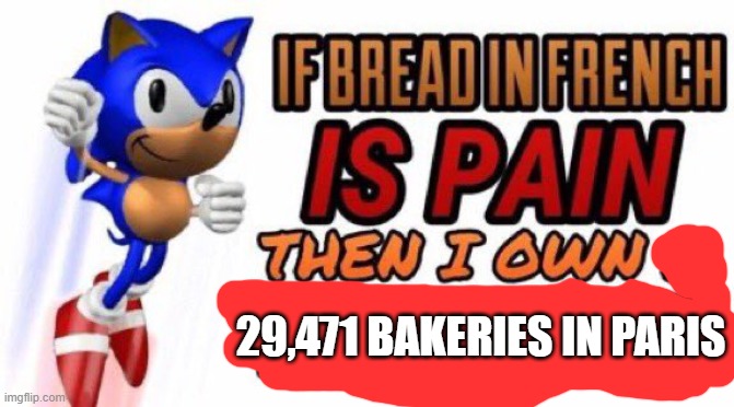 p | 29,471 BAKERIES IN PARIS | image tagged in if bread in french is pain | made w/ Imgflip meme maker