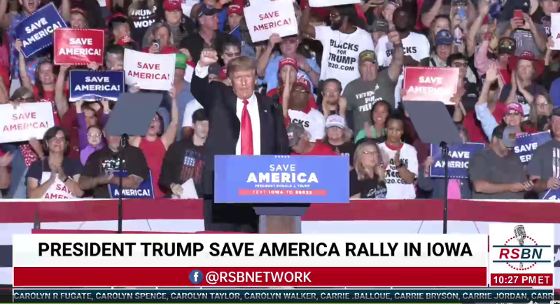 Trump White Power Supremacist Salute Iowa Rally 9OCT21 Blank Meme Template