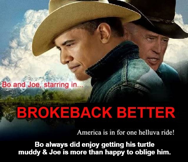Brokeback Better | image tagged in brokeback obama,brokeback biden,brokeback better,butt sex,muddy turtles,poo sex | made w/ Imgflip meme maker