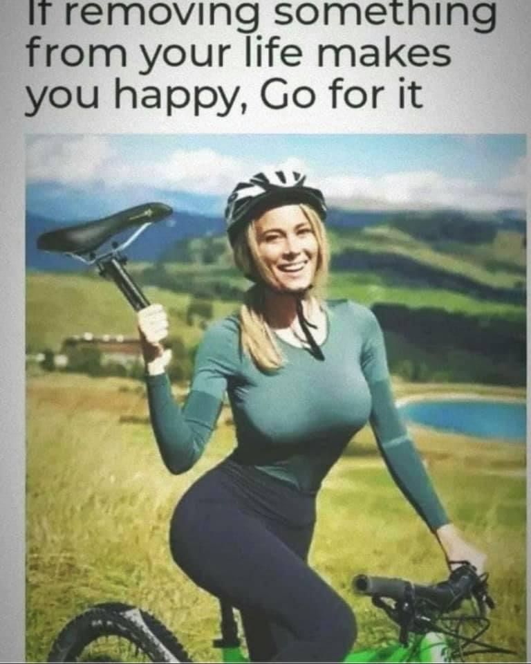 Happy Biker girl Blank Meme Template