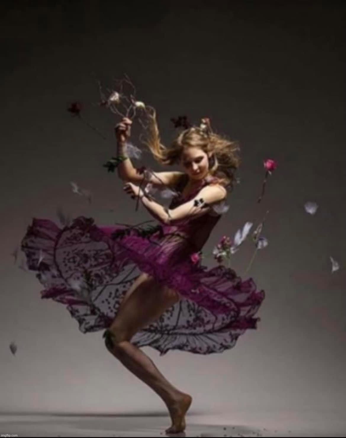 Dancer with flowers | image tagged in dancer with flowers | made w/ Imgflip meme maker