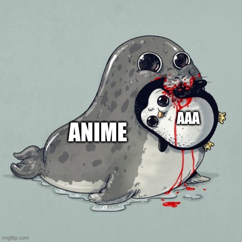 let's go watch the nature channel; enuf of violent media | ANIME AAA | image tagged in let's go watch the nature channel enuf of violent media | made w/ Imgflip meme maker
