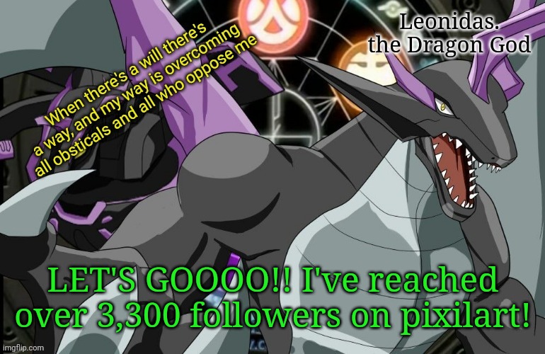 E | LET'S GOOOO!! I've reached over 3,300 followers on pixilart! | image tagged in leonidas announcement template 2 | made w/ Imgflip meme maker