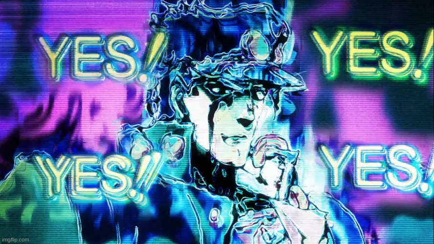 JoJo versus Terence D'arby "Yes! Yes! Yes! Yes!" Meme | image tagged in stardust crusaders,terence d'arby,yes yes yes,kujojotaro,jojo's bizarre adventure | made w/ Imgflip meme maker