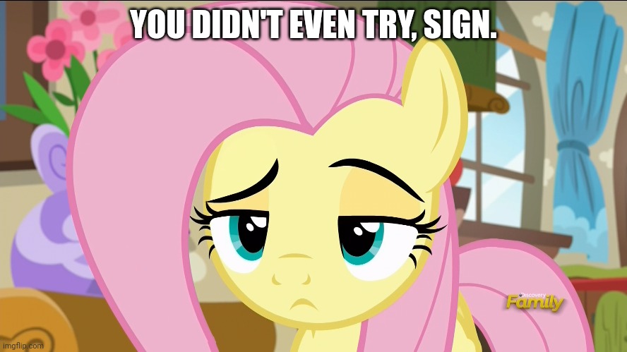 YOU DIDN'T EVEN TRY, SIGN. | made w/ Imgflip meme maker