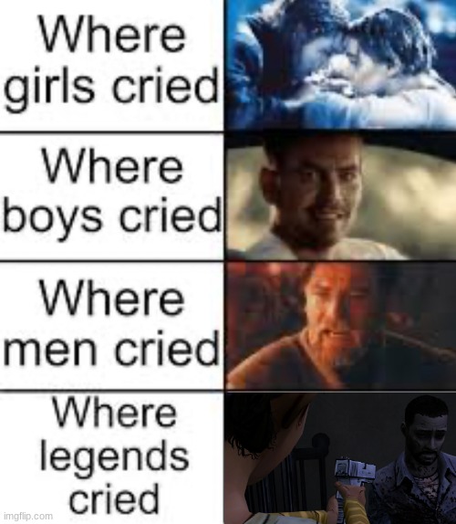 twd season 1... if u can't play it watch it on yt | image tagged in where legends cried,loss,love,sad | made w/ Imgflip meme maker