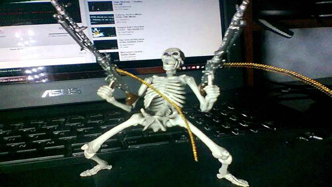 skeleton on laptop Blank Meme Template