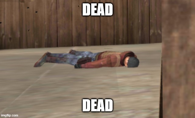 dead | DEAD; DEAD | image tagged in dead | made w/ Imgflip meme maker