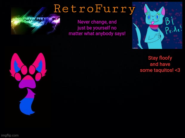 RetroFurry (Bisexual) Announcement Template Blank Meme Template