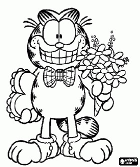 Garfield flowers Blank Meme Template