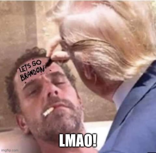 Let’s go Brandon! | LMAO! | image tagged in hunter,biden,donald trump | made w/ Imgflip meme maker