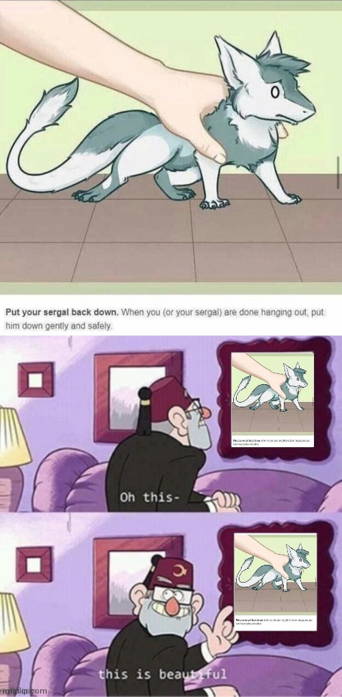 Not my art | image tagged in sergal | made w/ Imgflip meme maker