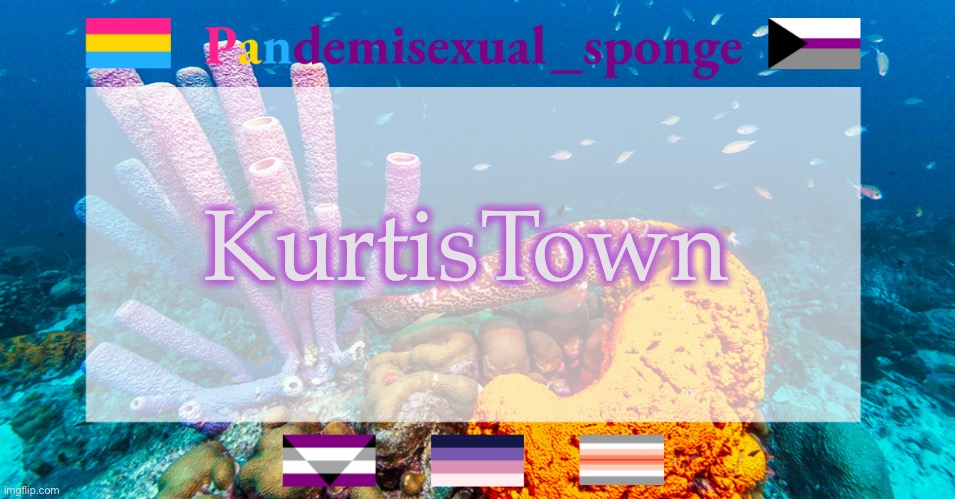 KurtisTown | KurtisTown | image tagged in pandemisexual_sponge temp,demisexual_sponge | made w/ Imgflip meme maker
