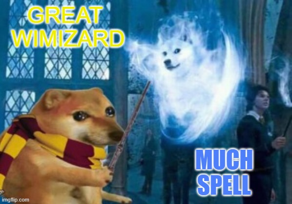 great wimizard | GREAT
 WIMIZARD; MUCH SPELL | image tagged in cheems,wizard,much wow,you the real mvp,slytherin,harry potter | made w/ Imgflip meme maker