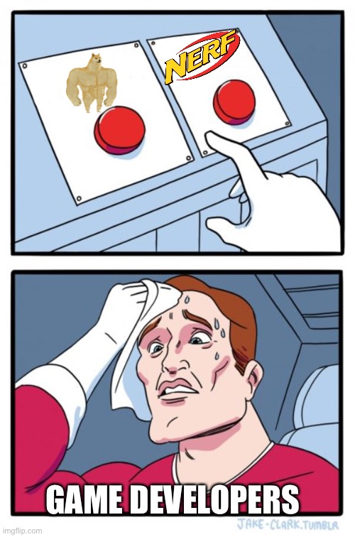 The daily struggle of devs | GAME DEVELOPERS | image tagged in memes,two buttons,gaming | made w/ Imgflip meme maker