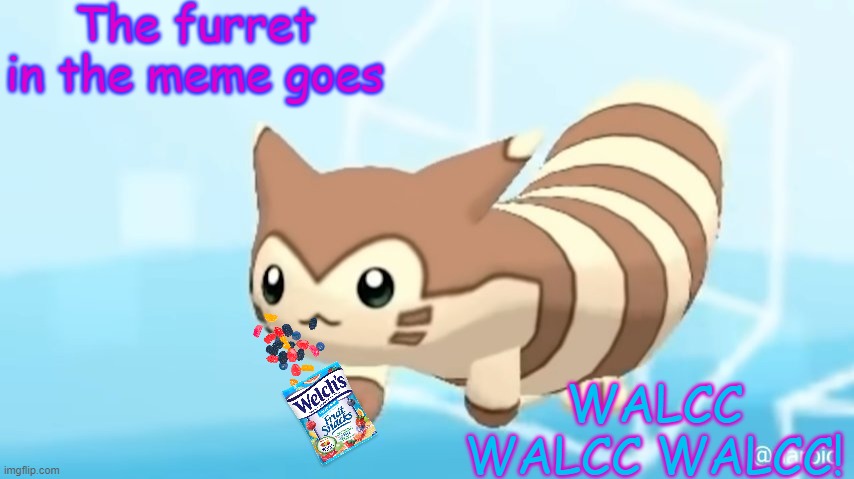 High Quality The furret in the meme goes WALCC WALCC WALCC! Blank Meme Template