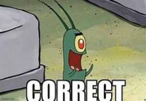 Person above is correct | image tagged in plankton correct | made w/ Imgflip meme maker