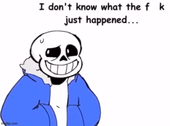 Sans Idk wtf just happened | image tagged in sans idk wtf just happened | made w/ Imgflip meme maker