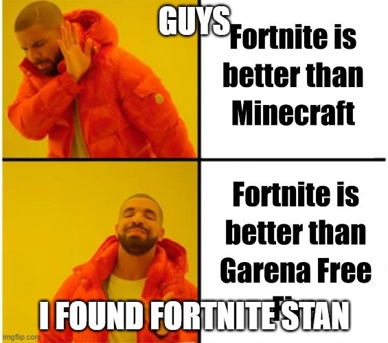 angery | GUYS; I FOUND FORTNITE STAN | image tagged in fortnite good free fire bad | made w/ Imgflip meme maker