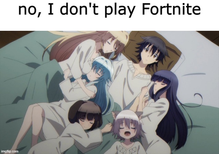 no, i don't play fortnite | no, I don't play Fortnite | image tagged in anime,fortnite sucks | made w/ Imgflip meme maker
