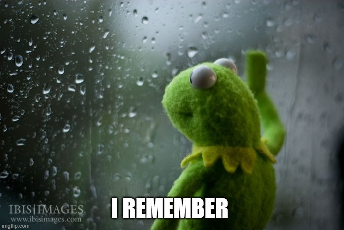 kermit window | I REMEMBER | image tagged in kermit window | made w/ Imgflip meme maker