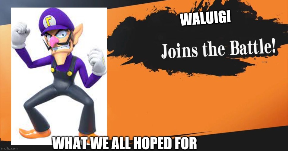 The Smash Bros Caracter that we all want to have | WALUIGI; WHAT WE ALL HOPED FOR | image tagged in smash bros | made w/ Imgflip meme maker