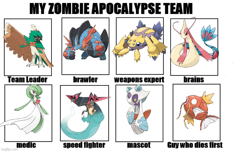 My team if you could have 8 ‘mons | image tagged in my zombie apocalypse team,pokemon memes | made w/ Imgflip meme maker