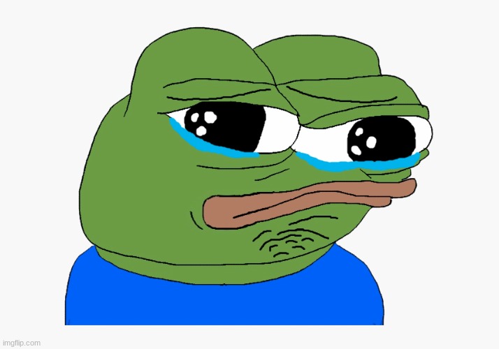 Crying pepe | image tagged in crying pepe | made w/ Imgflip meme maker