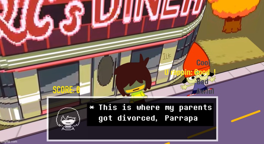 hey look parrapa 3 | image tagged in deltarune,parrapa the rapper | made w/ Imgflip meme maker