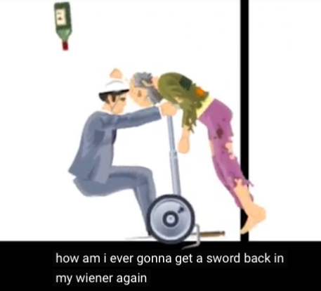High Quality How Am I Ever Gonna Get A Sword Back In My Wiener Again Blank Meme Template