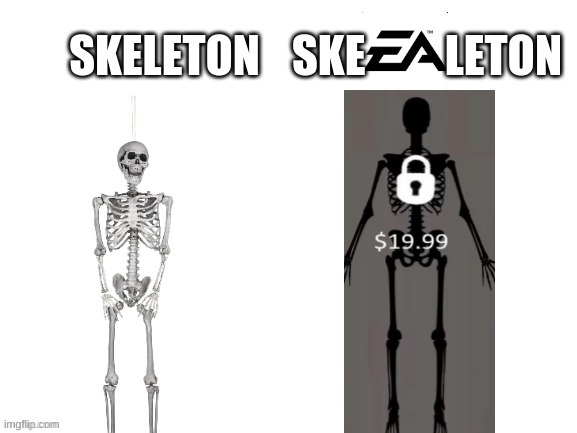 EA | image tagged in ea sports,skeleton,spooky | made w/ Imgflip meme maker