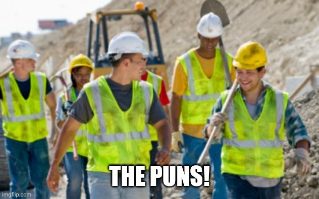 Construction worker | THE PUNS! | image tagged in construction worker | made w/ Imgflip meme maker