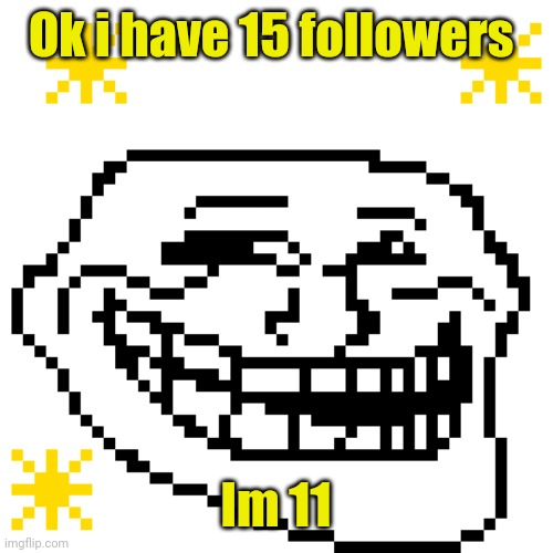 MY meme template | Ok i have 15 followers; Im 11 | image tagged in my meme template | made w/ Imgflip meme maker