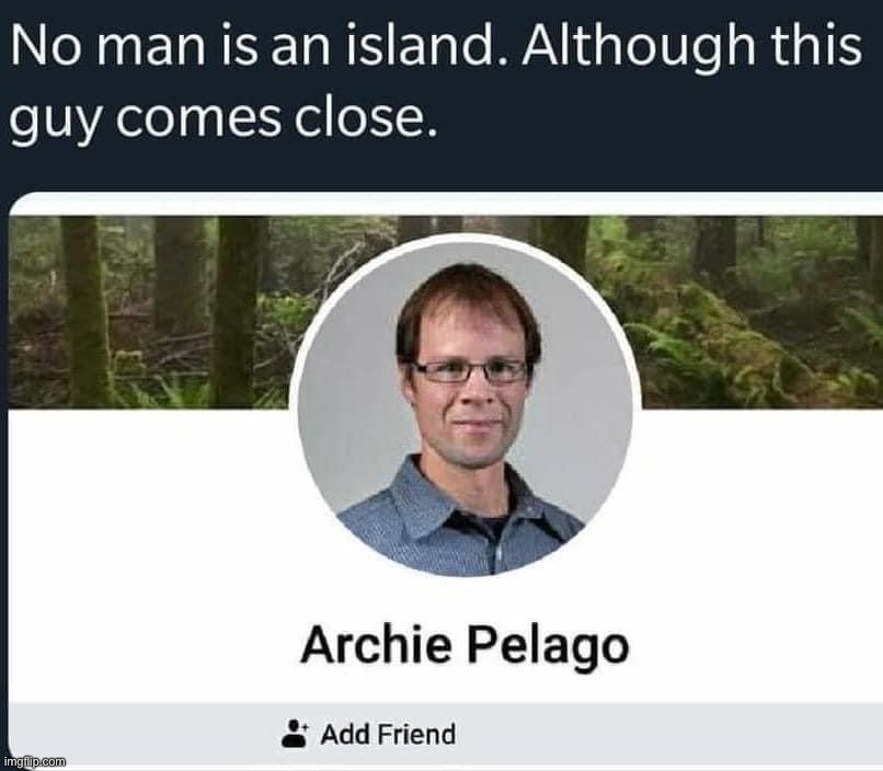 Archie Pelago | image tagged in archie pelago | made w/ Imgflip meme maker