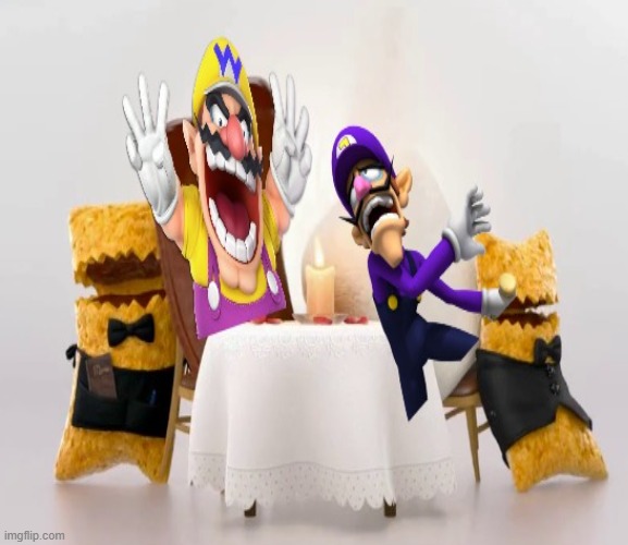 wario and waluigi dies in a krave cereal s'mores commercial | image tagged in wario dies,wario,waluigi,memes,krave,krave cereal | made w/ Imgflip meme maker