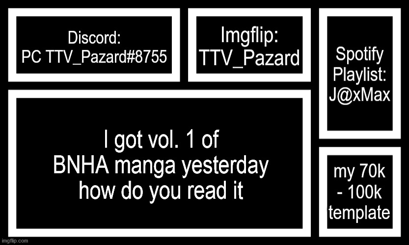 Socials | I got vol. 1 of BNHA manga yesterday how do you read it | image tagged in socials | made w/ Imgflip meme maker