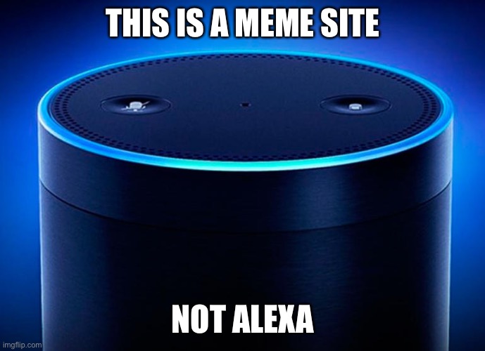 Alexa | THIS IS A MEME SITE NOT ALEXA | image tagged in alexa | made w/ Imgflip meme maker
